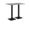Brescia rectangular poseur table with flat square black bases 1200mm x 800mm grey oak - BPR1200-K-GO