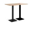 Brescia rectangular poseur table with flat square black bases 1400mm x 800mm beech - BPR1400-K-B