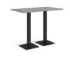 Brescia rectangular poseur table with flat square black bases 1400mm x 800mm grey oak - BPR1400-K-GO