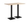 Brescia rectangular poseur table with flat square black bases 1400mm x 800mm kendal oak - BPR1400-K-KO