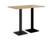 Brescia rectangular poseur table with flat square black bases 1400mm x 800mm oak - BPR1400-K-O