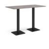 Brescia rectangular poseur table with flat square black bases 1600mm x 800mm grey oak - BPR1600-K-GO