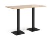 Brescia rectangular poseur table with flat square black bases 1600mm x 800mm kendal oak - BPR1600-K-KO