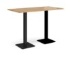 Brescia rectangular poseur table with flat square black bases 1600mm x 800mm oak - BPR1600-K-O