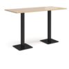 Brescia rectangular poseur table with flat square black bases 1800mm x 800mm kendal oak - BPR1800-K-KO