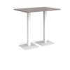 Brescia rectangular poseur table with flat square white bases 1200mm x 800mm grey oak - BPR1200-WH-GO