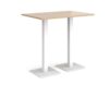 Brescia rectangular poseur table with flat square white bases 1200mm x 800mm kendal oak - BPR1200-WH-KO