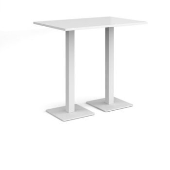 Brescia rectangular poseur table with flat square white bases 1200mm x 800mm white - BPR1200-WH-WH
