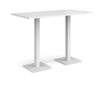 Brescia rectangular poseur table with flat square white bases 1600mm x 800mm white - BPR1600-WH-WH