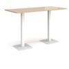 Brescia rectangular poseur table with flat square white bases 1800mm x 800mm kendal oak - BPR1800-WH-KO