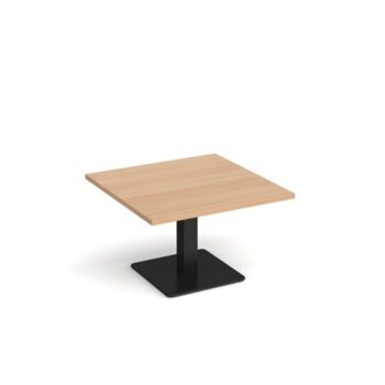 Brescia square coffee table with flat square black base 800mm beech - BCS800-K-B