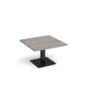 Brescia square coffee table with flat square black base 800mm grey oak - BCS800-K-GO