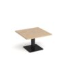 Brescia square coffee table with flat square black base 800mm kendal oak - BCS800-K-KO
