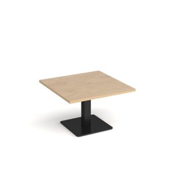 Brescia square coffee table with flat square black base 800mm kendal oak - BCS800-K-KO