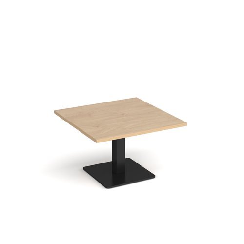Brescia square coffee table with flat square black base 800mm kendal oak - BCS800-K-KO