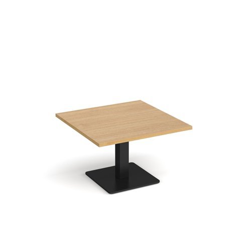 Brescia square coffee table with flat square black base 800mm oak - BCS800-K-O
