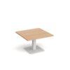 Brescia square coffee table with flat square white base 800mm beech - BCS800-WH-B