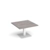 Brescia square coffee table with flat square white base 800mm grey oak - BCS800-WH-GO