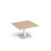 Brescia square coffee table with flat square white base 800mm kendal oak - BCS800-WH-KO