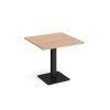 Brescia square dining table with flat square black base 800mm beech - BDS800-K-B