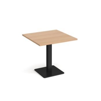 Brescia square dining table with flat square black base 800mm beech - BDS800-K-B