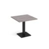 Brescia square dining table with flat square black base 800mm grey oak - BDS800-K-GO