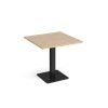 Brescia square dining table with flat square black base 800mm kendal oak - BDS800-K-KO