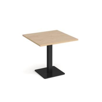 Brescia square dining table with flat square black base 800mm kendal oak - BDS800-K-KO