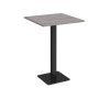 Brescia square poseur table with flat square black base 800mm grey oak - BPS800-K-GO