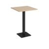 Brescia square poseur table with flat square black base 800mm kendal oak - BPS800-K-KO