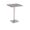 Brescia square poseur table with flat square brushed steel base 800mm grey oak - BPS800-BS-GO