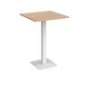 Brescia square poseur table with flat square white base 800mm beech - BPS800-WH-B
