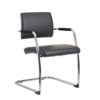 Bruges meeting room cantilever chair (pack of 2) black faux leather - BRU100C1