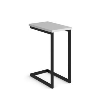 Buddy laptop table with black frame and oblong top white - BUDDY-2-K-WH