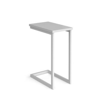 Buddy laptop table with white frame and oblong top white - BUDDY-2-WH-WH