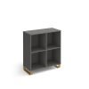Cairo cube storage unit 950mm high with 4 open boxes and sleigh frame legs grey - CRCS2-2-OG