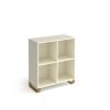 Cairo cube storage unit 950mm high with 4 open boxes and sleigh frame legs white - CRCS2-2-WH