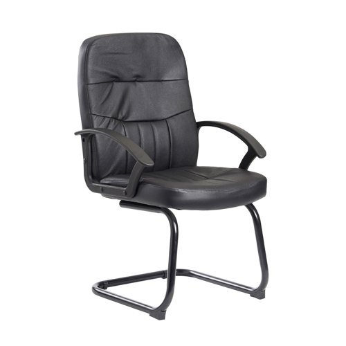 Cavalier executive visitors chair black leather faced - CAV100C1
