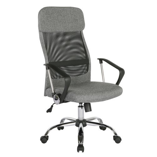 Chord high back operators chair with mesh back and headrest grey - CHO300T1-G