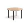 Circular black radial leg meeting table 1200mm beech - DRL1200C-K-B