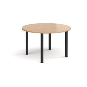 Circular black radial leg meeting table 1200mm beech - DRL1200C-K-B