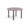 Circular black radial leg meeting table 1200mm grey oak - DRL1200C-K-GO