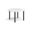 Circular black radial leg meeting table 1200mm white - DRL1200C-K-WH