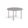 Circular chrome radial leg meeting table 1200mm grey oak - DRL1200C-C-GO