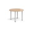 Circular silver radial leg meeting table 1000mm beech - DRL1000C-S-B