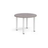 Circular silver radial leg meeting table 1000mm grey oak - DRL1000C-S-GO