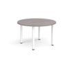 Circular white radial leg meeting table 1200mm grey oak - DRL1200C-WH-GO