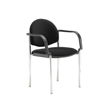 Coda multi purpose chair with arms black fabric - COD101H-BLK