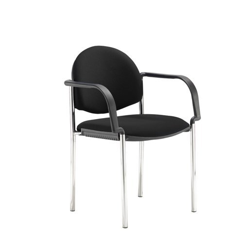 Coda multi purpose chair with arms black fabric - COD101H-BLK