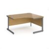 Contract 25 right hand ergonomic desk with graphite cantilever leg 1400mm oak top - CC14ER-G-O